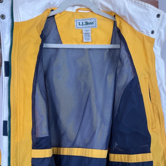 Vintage L.L. Bean‎ Sailing Windbreaker Jacket 1990s Yellow Green Nautical - Picture 11 of 15